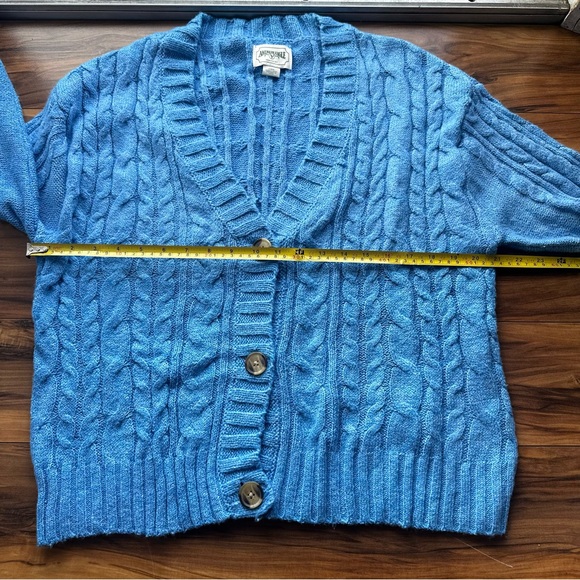 American Eagles Blue Cable Knit Cardigan Sweater L - Picture 7 of 7